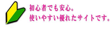 初心者でも安心。使いやすい優れたサイトです。